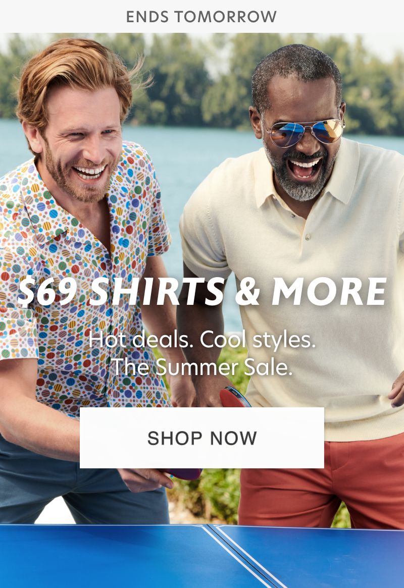  SUMMER SALE:  $69 select shirts + knitwear